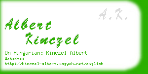 albert kinczel business card